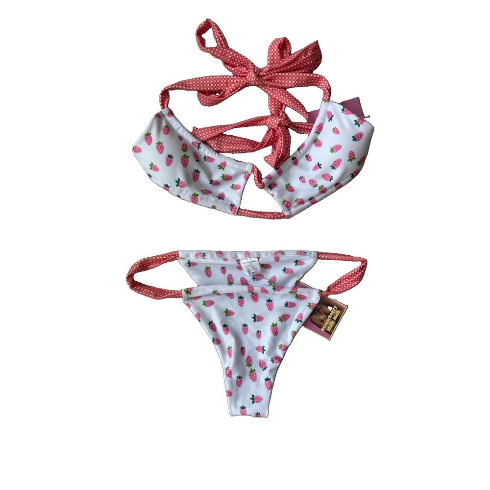 Strawberry Milk Mob Bikini Strawbaby Womens Girly Kawaii Softcore Size Medium